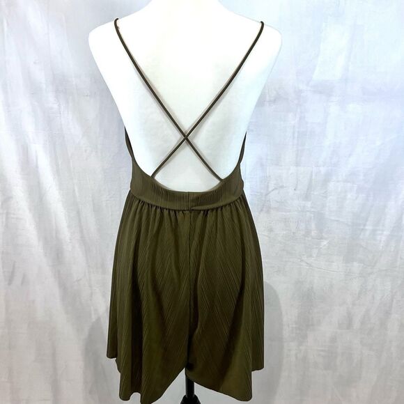 Zara strappy cross back olive green romper size medium - Picture 7 of 9